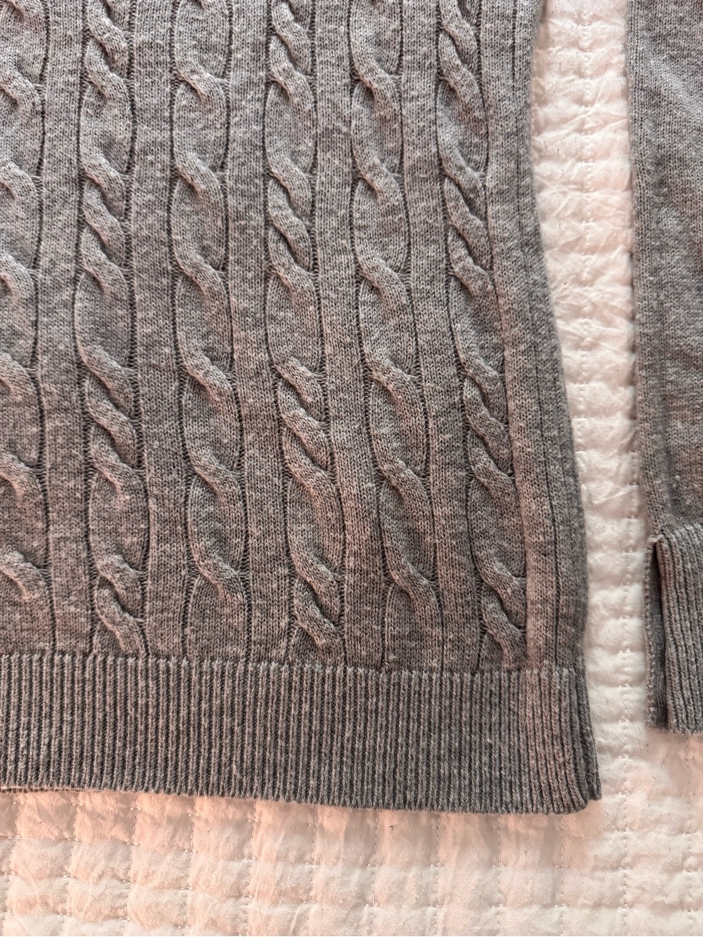 Talbots gray cable-knit crewneck sweater- Size M - Picture 5 of 7